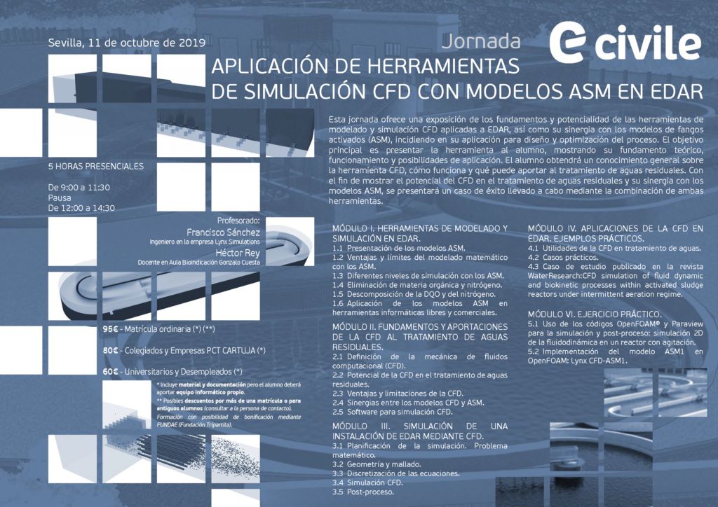 JORNADA «APLICACIÓN DE HERRAMIENTAS DE SIMULACIÓN CFD CON MODELOS ASM EN EDAR»