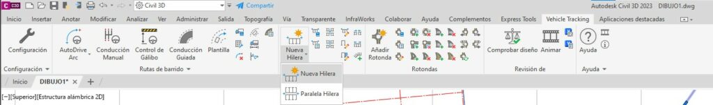 Crear nueva hilera de aparcamientos