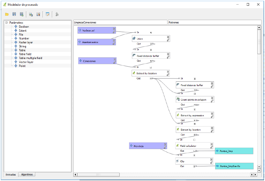 Automatización de tareas en QGIS mediante la herramienta Model Designer