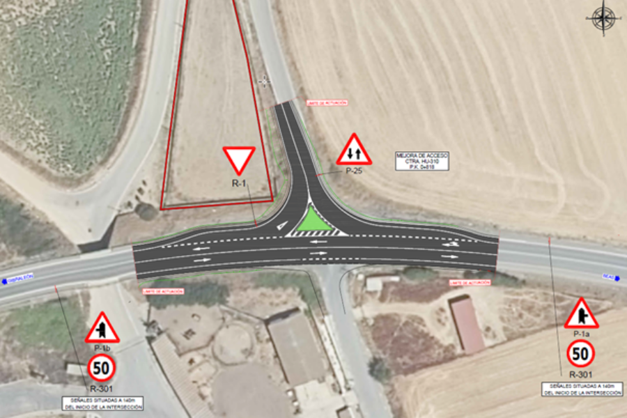 Informe técnico de viabilidad para mejora de acceso en el margen derecho del p.k. 0+818 de la carretera HU-3105 que da servicio a varias psfv, t.m. de Trigueros (Huelva)