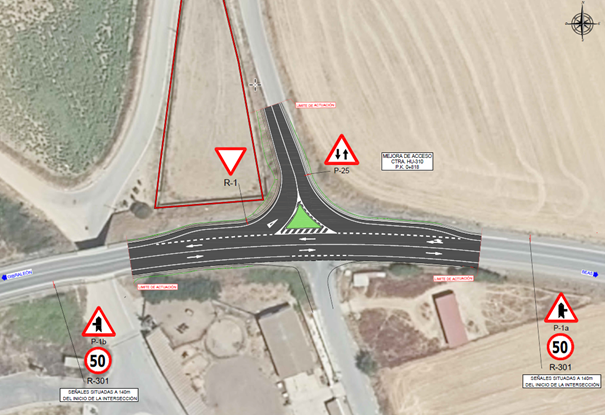 Informe técnico de viabilidad para mejora de acceso en el margen derecho del p.k. 0+818 de la carretera HU-3105 que da servicio a varias psfv, t.m. de Trigueros (Huelva)